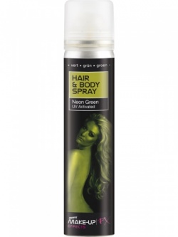 Barevný sprej na vlasy a tělo - zelená